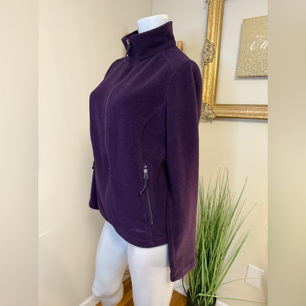 L.L.Bean's Women's Mountain Fleece Coat Purple Size Small Reg Polartec - Picture 4 of 7